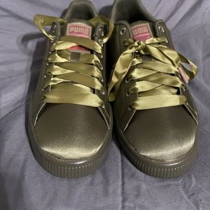 Olive Green Satin Puma